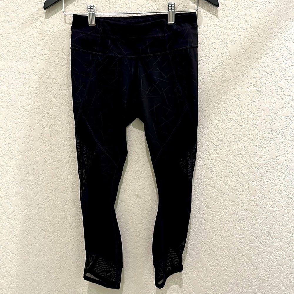 Athleta Black Mesh Leggings In Size Xs